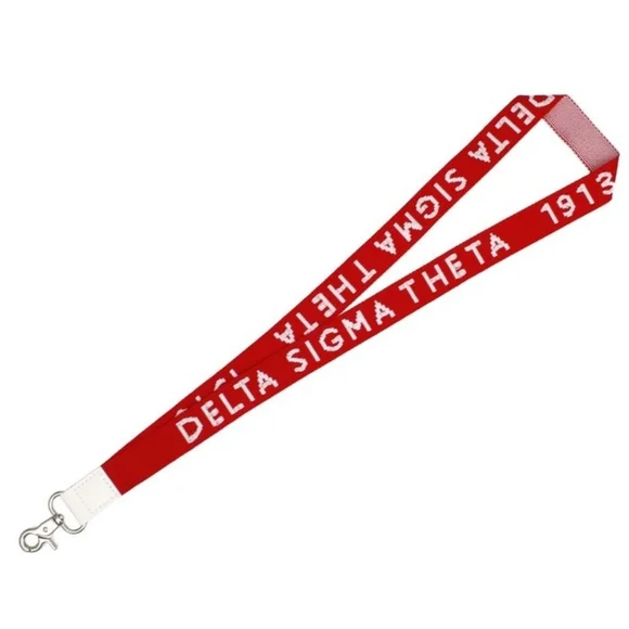 DST Red Canvas Lanyard ID Badge Clip Women - Picture 2 of 4